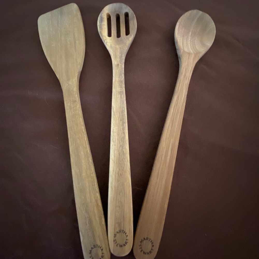 MARTHA STEWART THREE KITCHEN COOKING SPOONS, AND SPATULA
